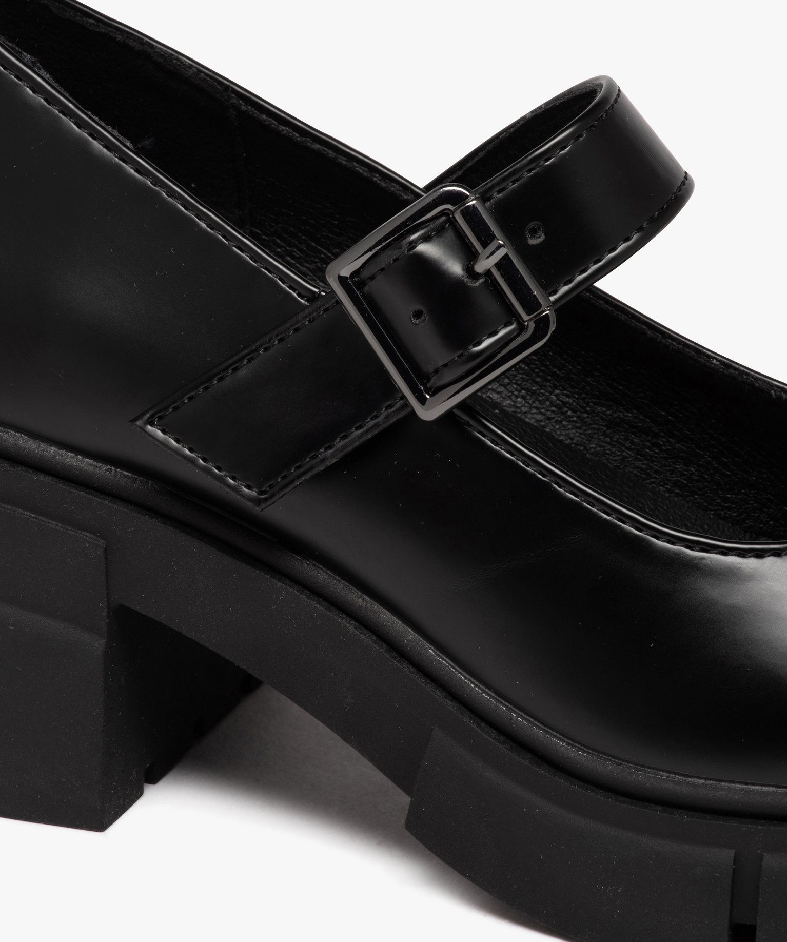 Ballerines fille unies à talon large et semelle crantée noir | GEMO