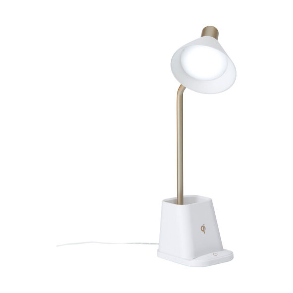 LED-Schreibtischlampe mit Wireless Charging, weiß