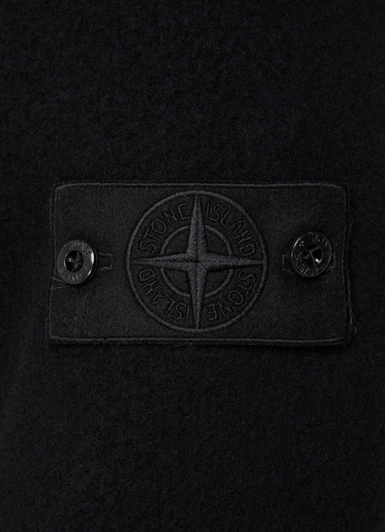 Παλτό Stone Island 441F5 με σταυρωτό τελείωμα από μείγμα κασμίρ και μαλλιού με πλαϊνές τσέπες