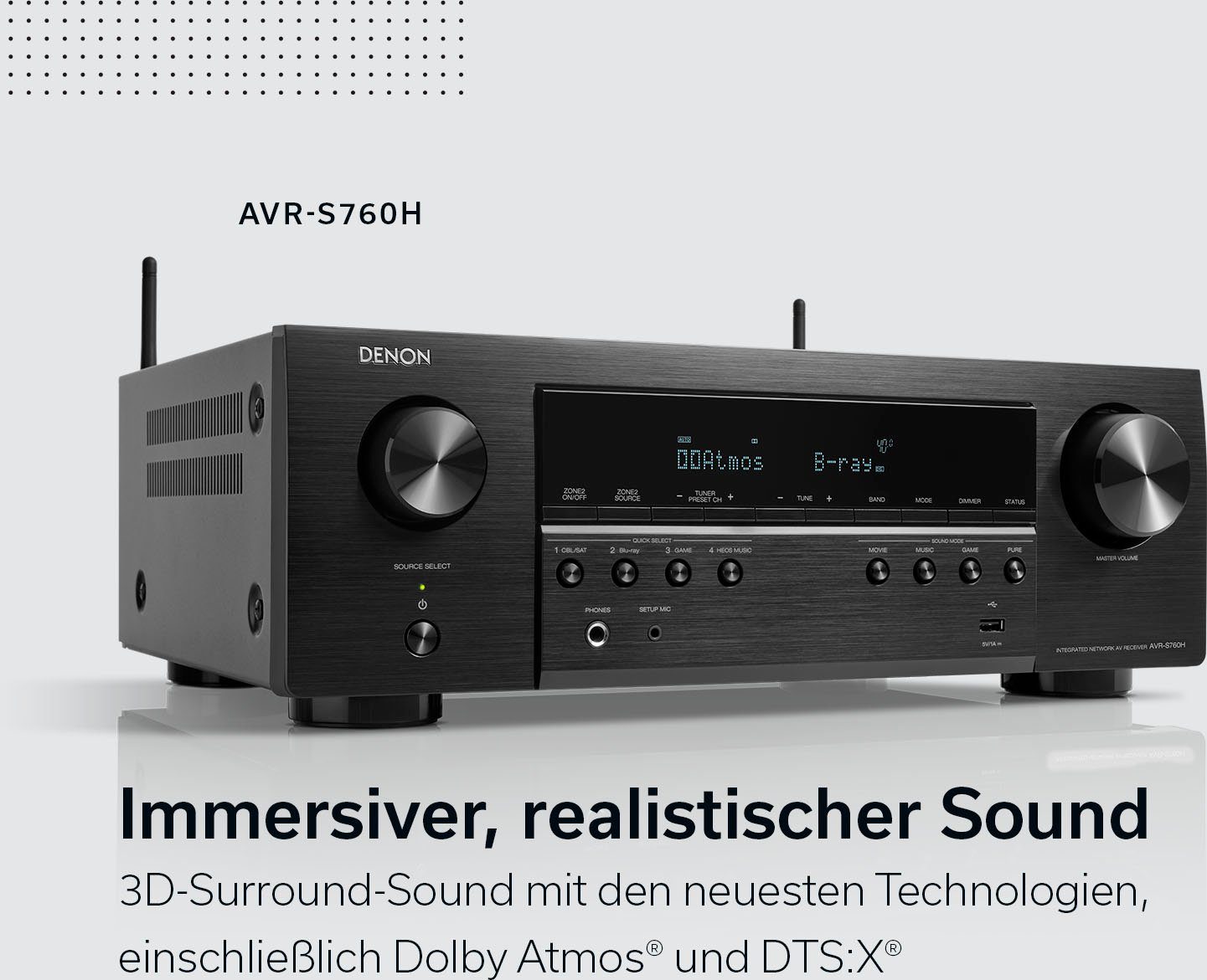 Denon AVR-S760H 8K- 7.2 Heimkinosystem (Bluetooth, LAN (Ethernet), WLAN)