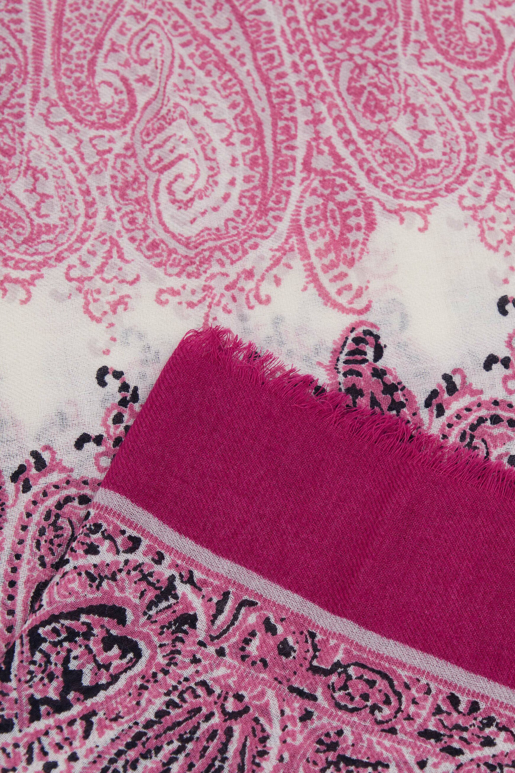 foulard arma 100% laine rose cerise femme