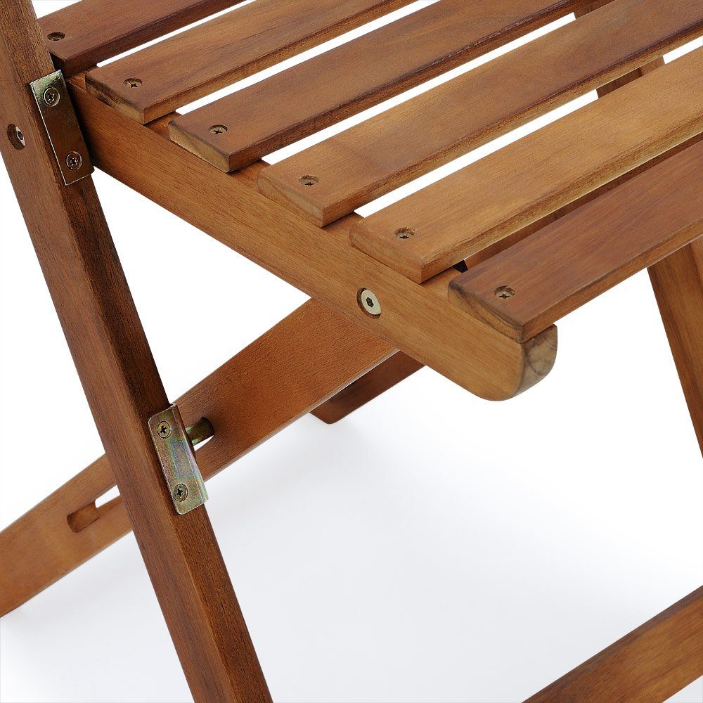 Casaria Balkonset Casaria, 3-Tlg Holz Klappbar Wetterfest 160kg Belastbarkeit Akazie 2 Personen