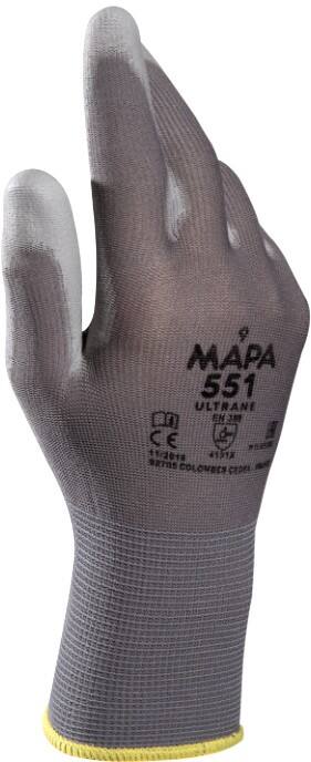 Mapa Professional Ultrane 551 Arbeitshandschuhe PP (Polypropylen) Extra Large (XL) Grau