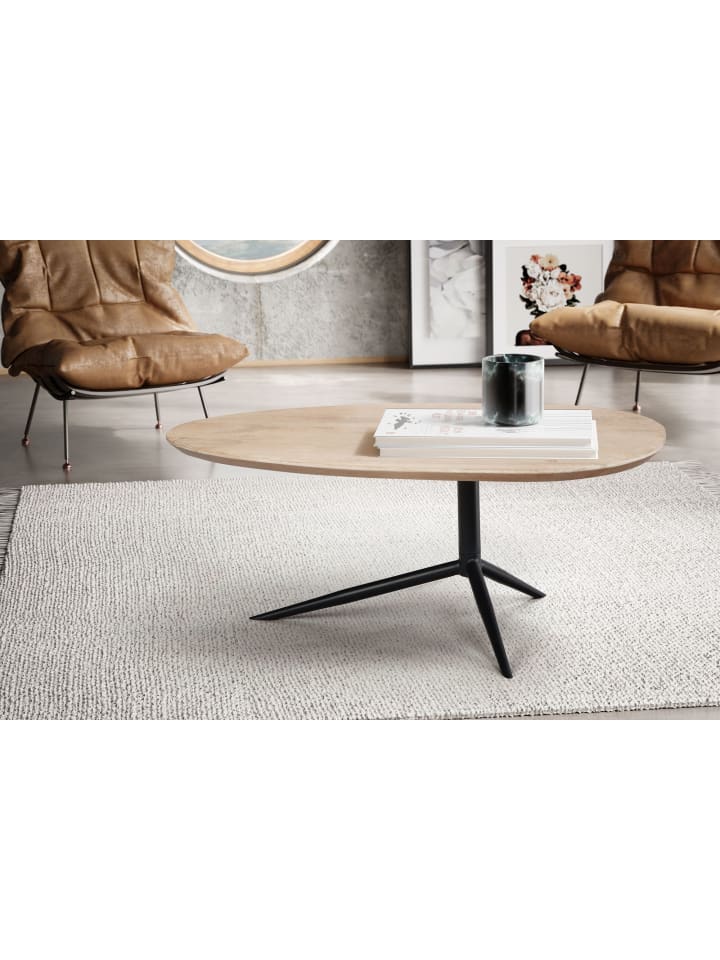 KADIMA DESIGN Couchtisch 86,5x49x36 cm Massivholz Weiß getüncht Sofatisch günstig kaufen onesize