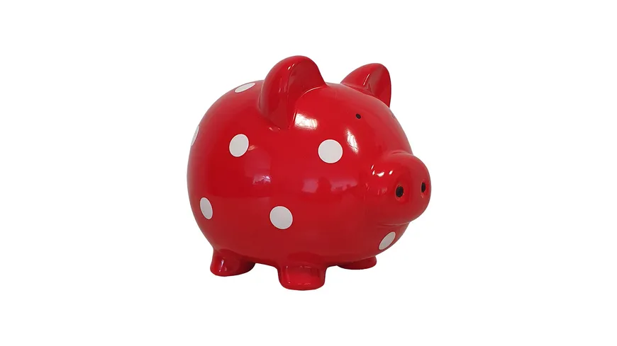 TRENDSHOP Sparschwein gepunktet rot