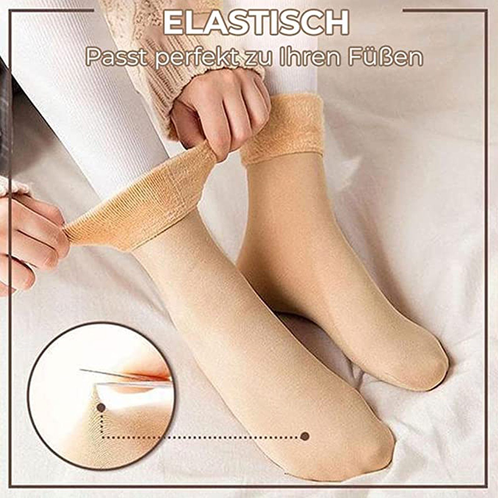 TOPMELON Thermosocken 2 Paar Thermosocken warme Winter Socken Schnee Socken