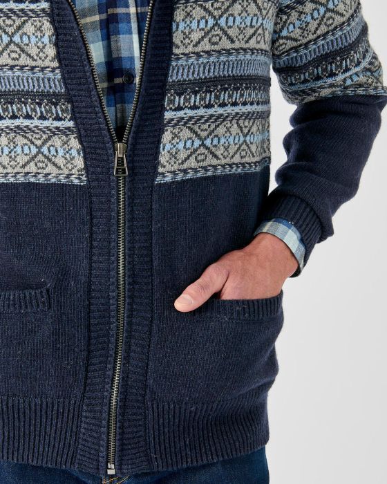 Gilet zippé maille jacquard