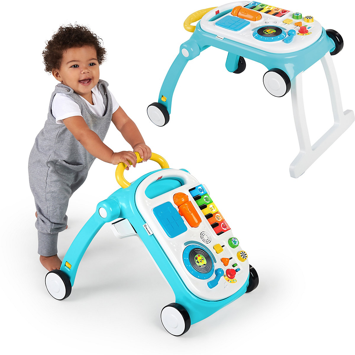 Baby Einstein, Musical Mix ‘N Roll 4-in-1 Lauflernhilfe und Spieltisch mit Musik, Lichtern, abnehmbarer Spielstation und vielem mehr, mehrfarbig