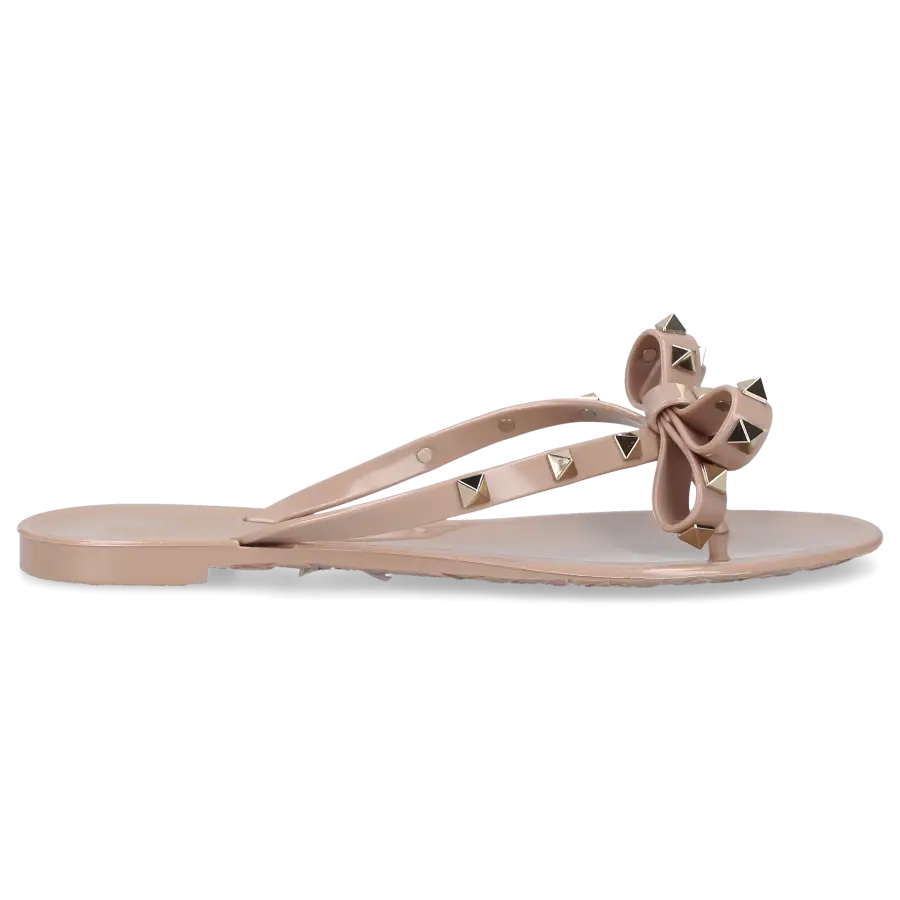 Valentino Garavani - Zehentrenner FLIPFLOPS ROCKSTUD PVC - beige