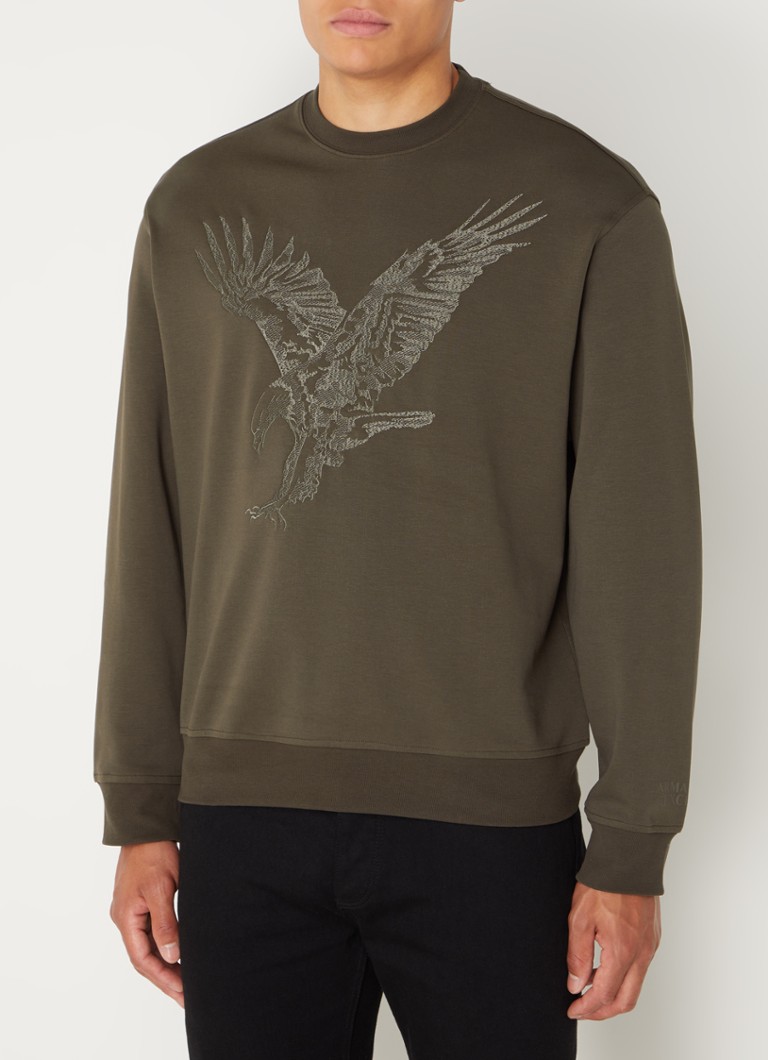 Armani Exchange Sweater in organic cotton blend with embroidery