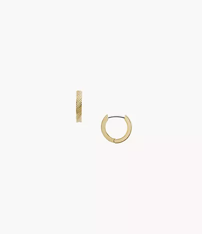 Fossil Creolen-Ohrringe Harlow Linear Texture Edelstahl goldfarben