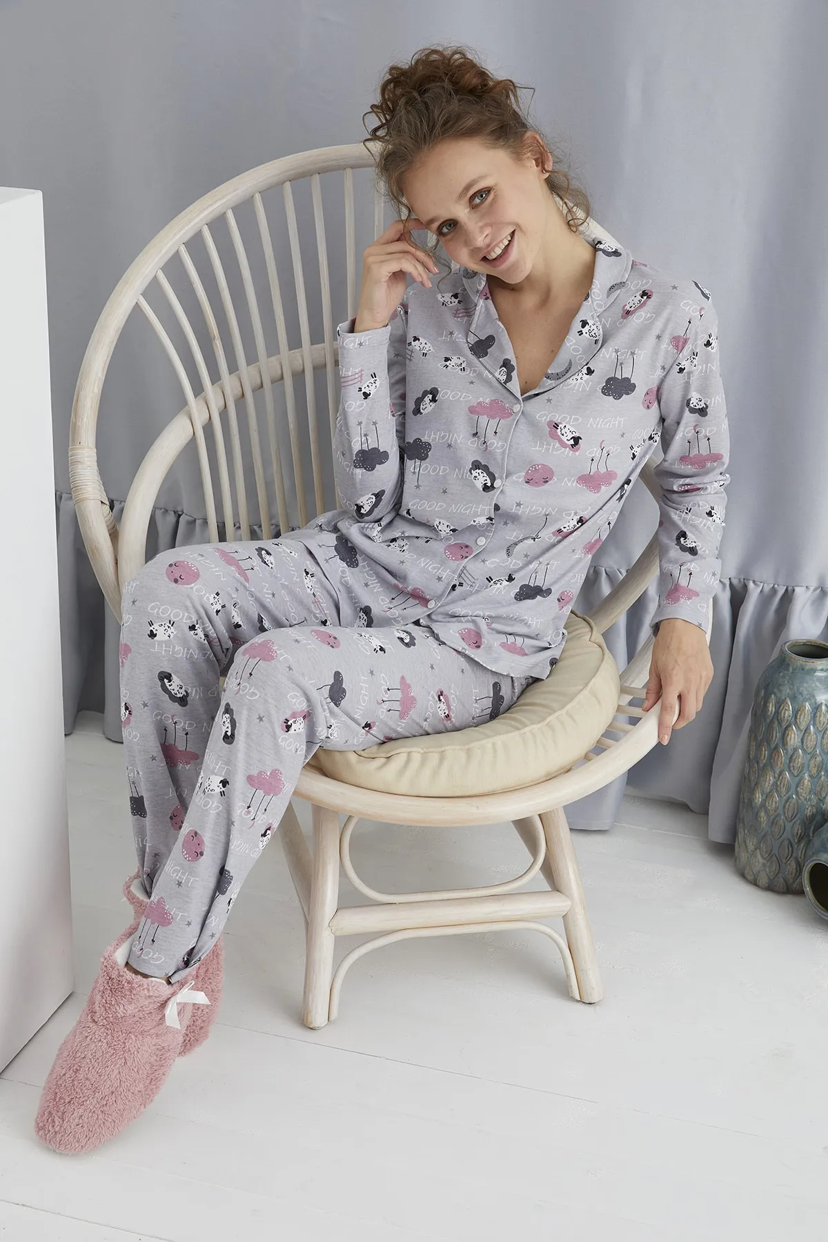 STRAWBERRY  Pyjama-Set mit Knöpfen
