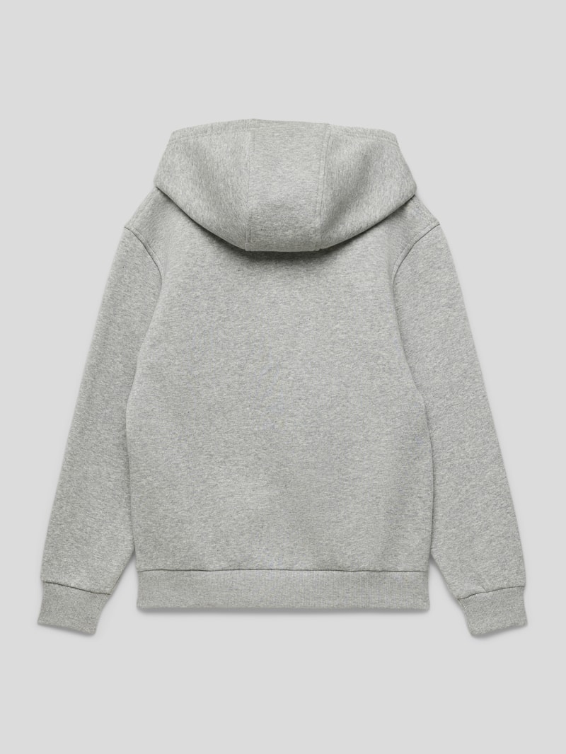 Hoodie mit Label-Print in mittelgrau meliert
