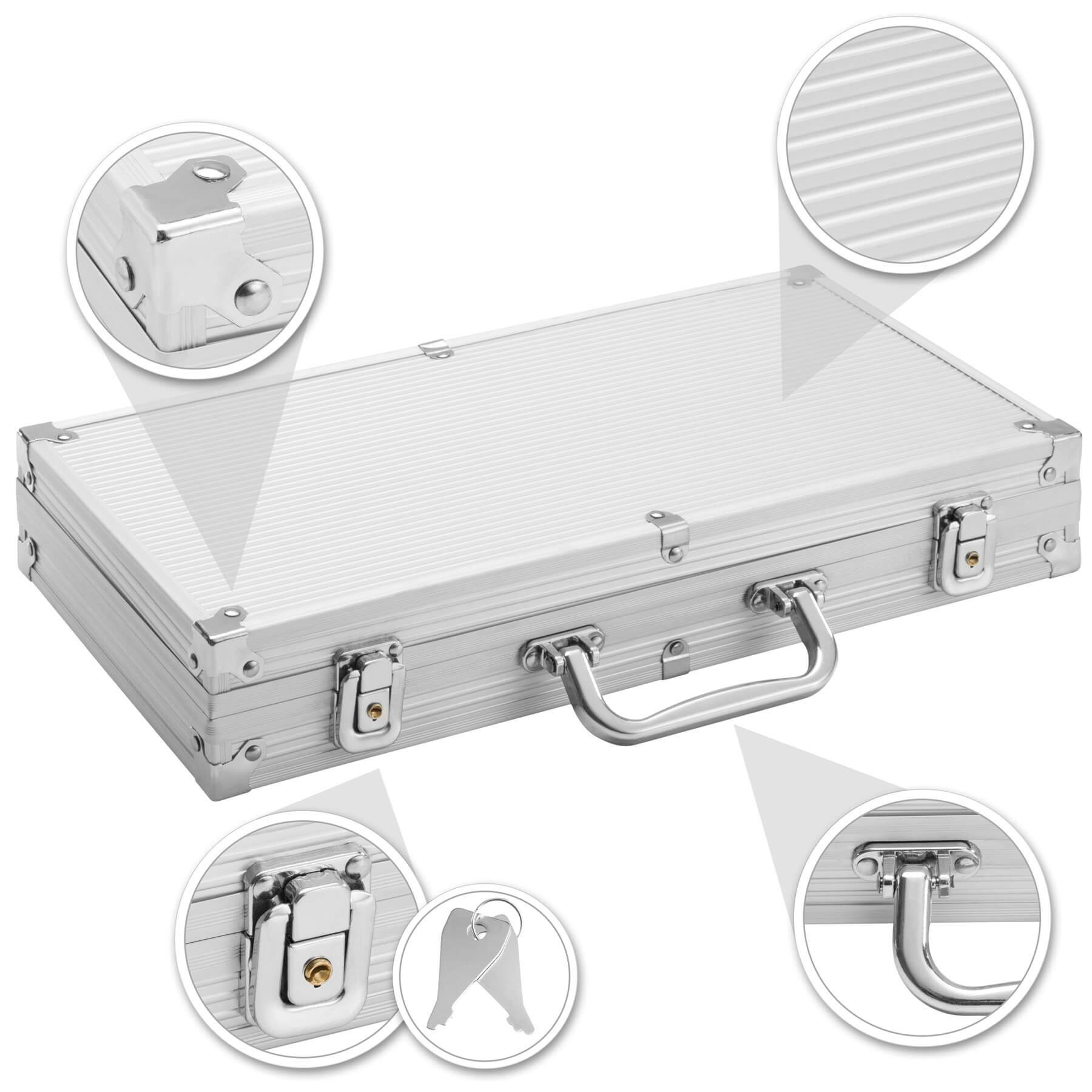 tectake Spiel, Pokerset inkl. Aluminiumkoffer