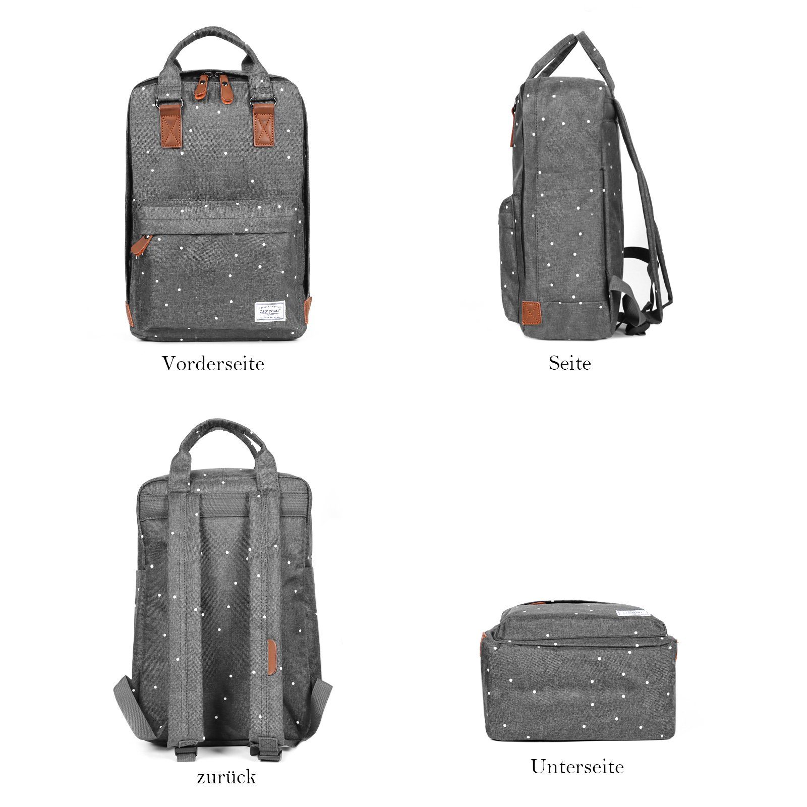 TAN.TOMI Freizeitrucksack Rucksack Damen,Schulrucksack Mädchen Teenager Rucksack Frauen, Rucksack Schule,Tagesrucksack mit Laptopfach für 15.6 Zoll Laptop