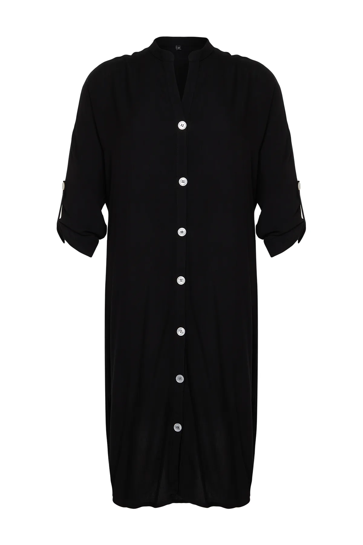 Trendyol Curve  Schwarzes gewebtes Strandkleid TBBSS24AH00132