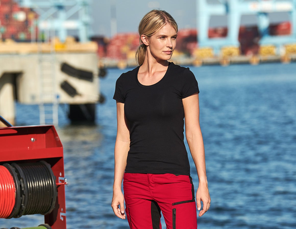 e.s. T-Shirt cotton stretch, Damen