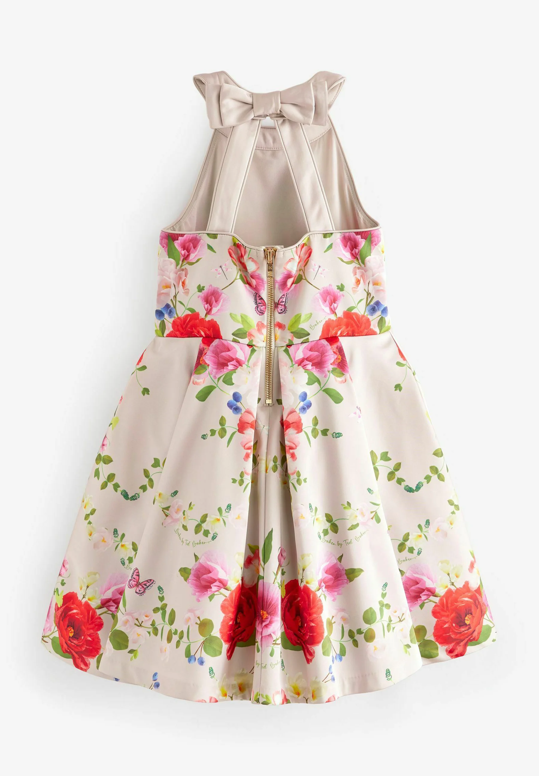 Vestido elegante con cuello halter floral Oyster de Baker by Ted Baker - AJUSTE REGULAR