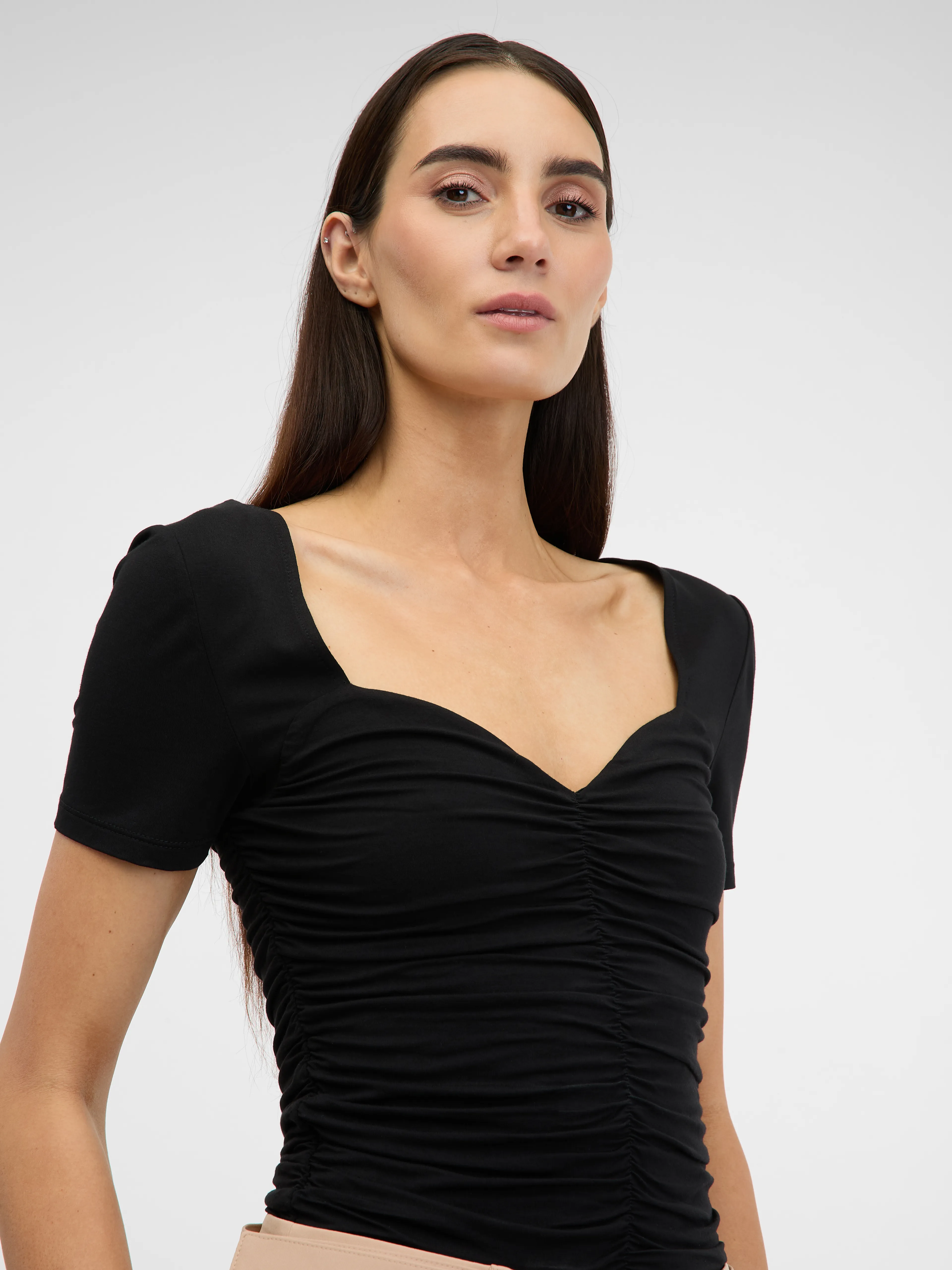 Schwarzes Kurzarm-T-Shirt für Frauen ORSAY