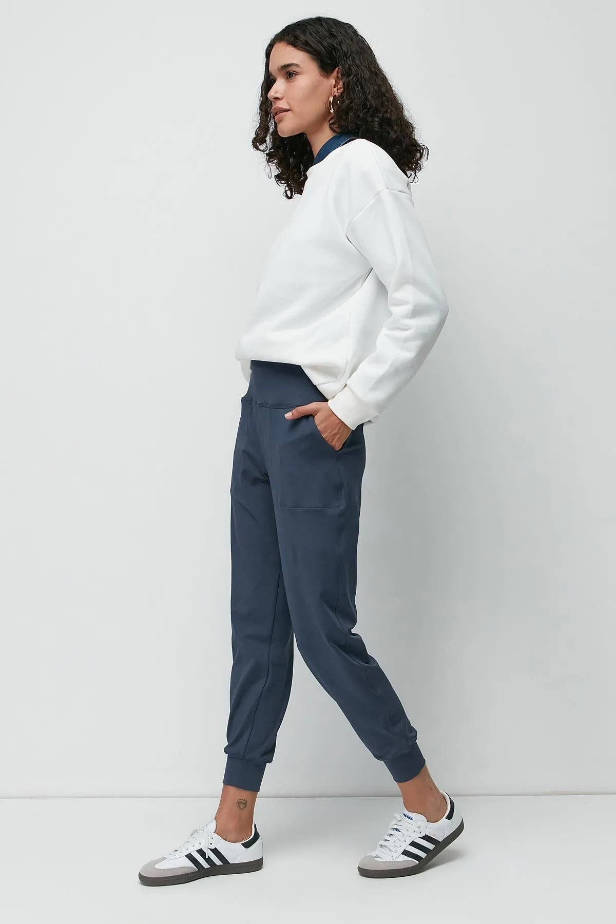 C&City  Jogginghose mit hohem Bund und Bündchen am Bein, 811 Indigo