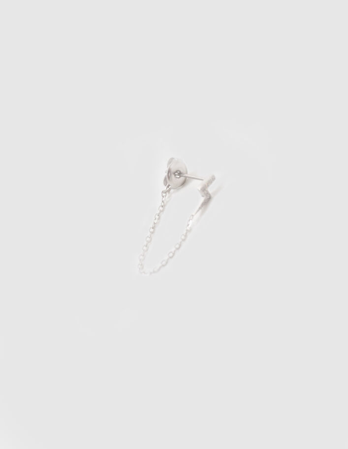 Boucles d'oreilles éclair et chaîne rock Femme