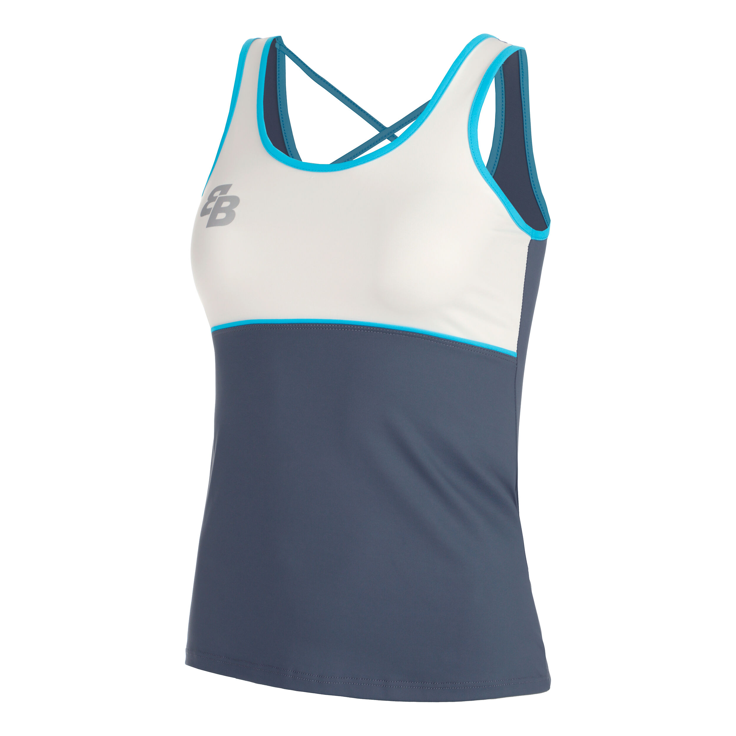 Net Tank-Top Damen - Grau, Weiß