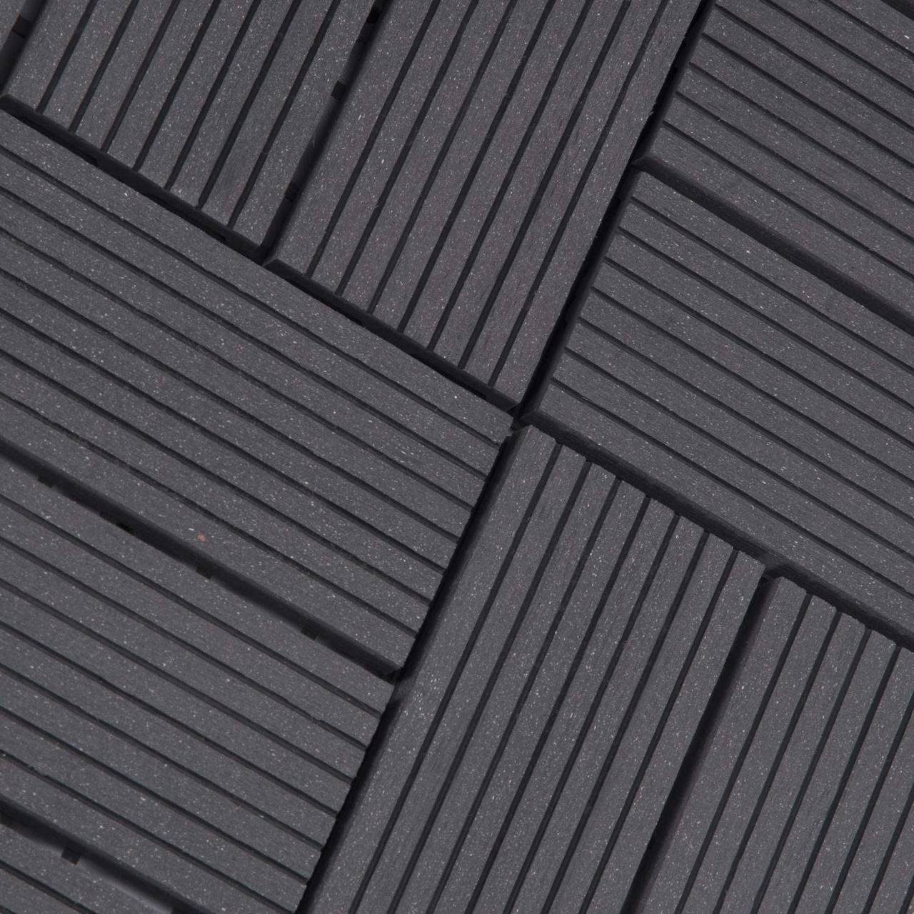 EUGAD WPC Terrassenplatte, 300x300, Anthrazit, 11 Stücke für 1m², wetterfest