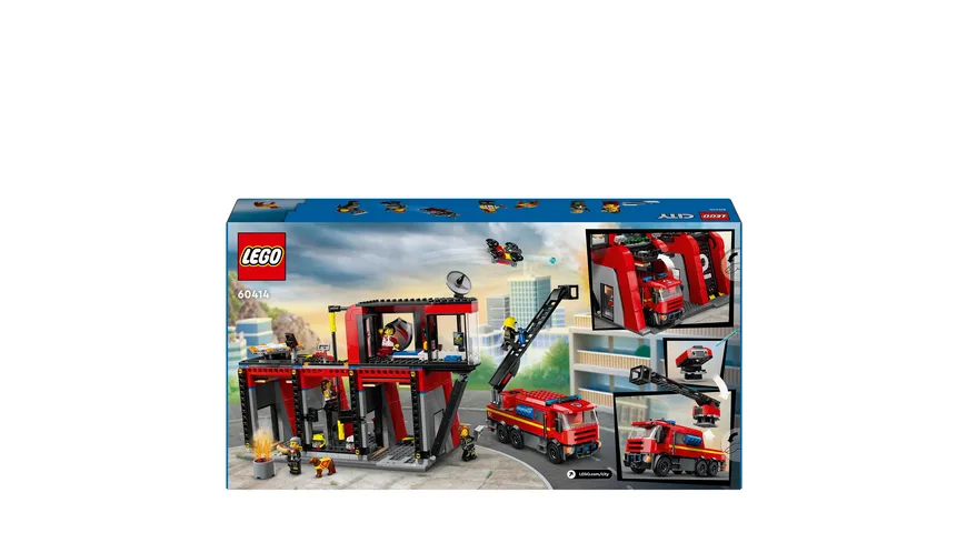 LEGO City 60414 Feuerwehrstation mit Drehleiterfahrzeug