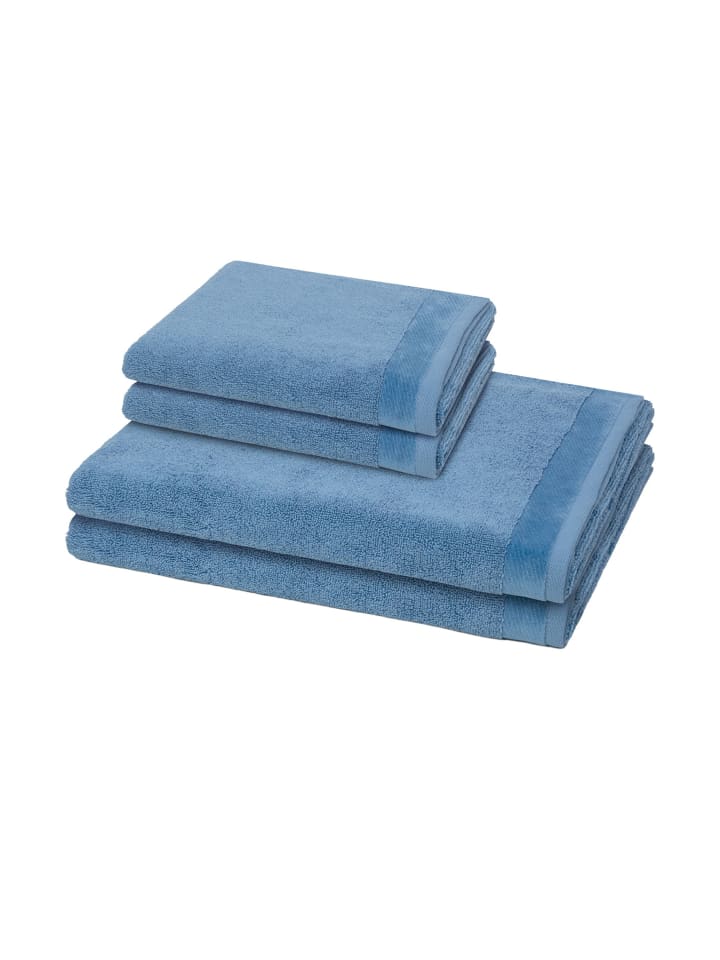 Möve 2 X Handtuch 2 X Duschtuch im Set Premium in Cornflower günstig kaufen 4