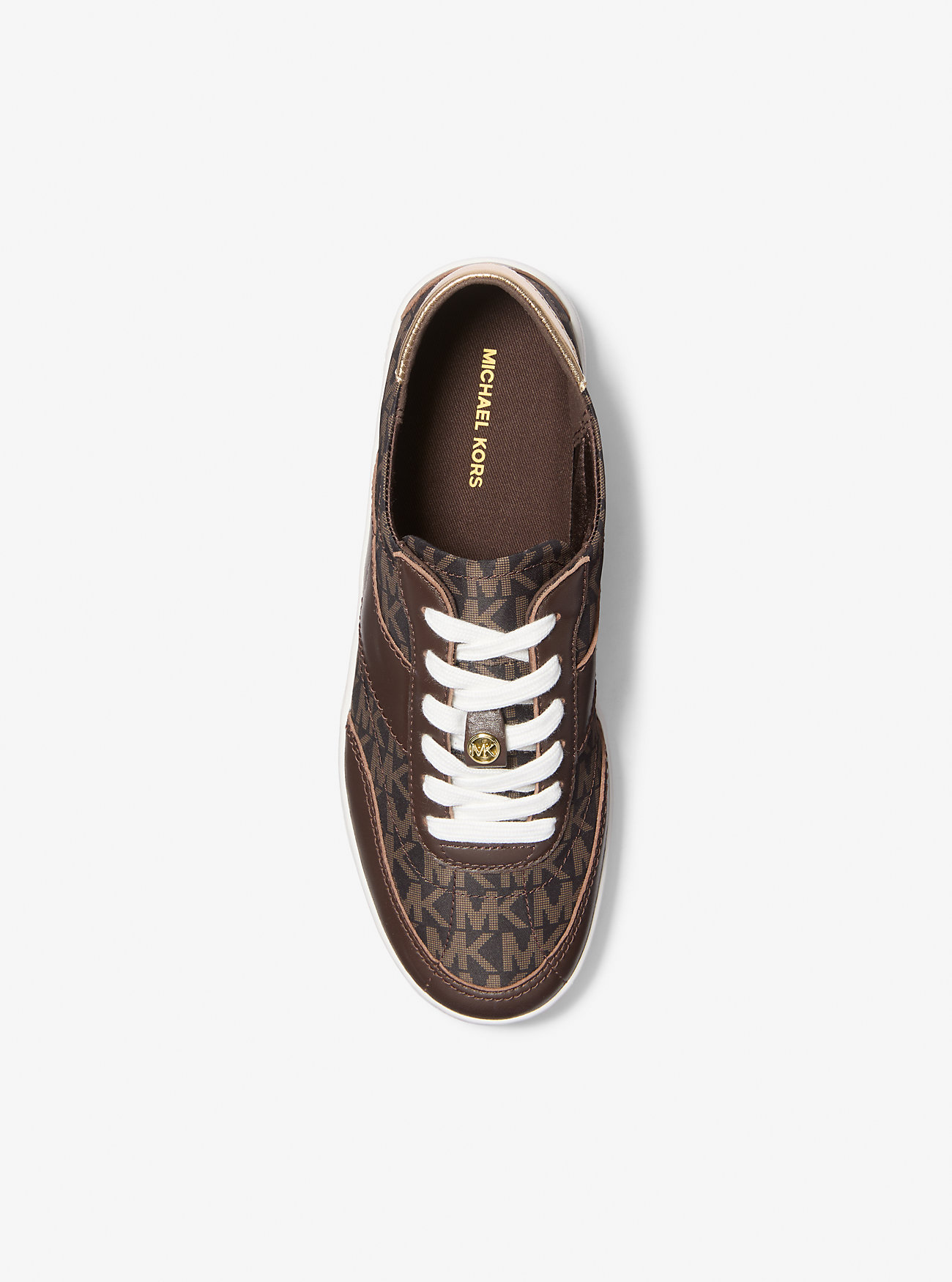 Sneakers Kaycee Signature Logo in pelle - MARRONE
