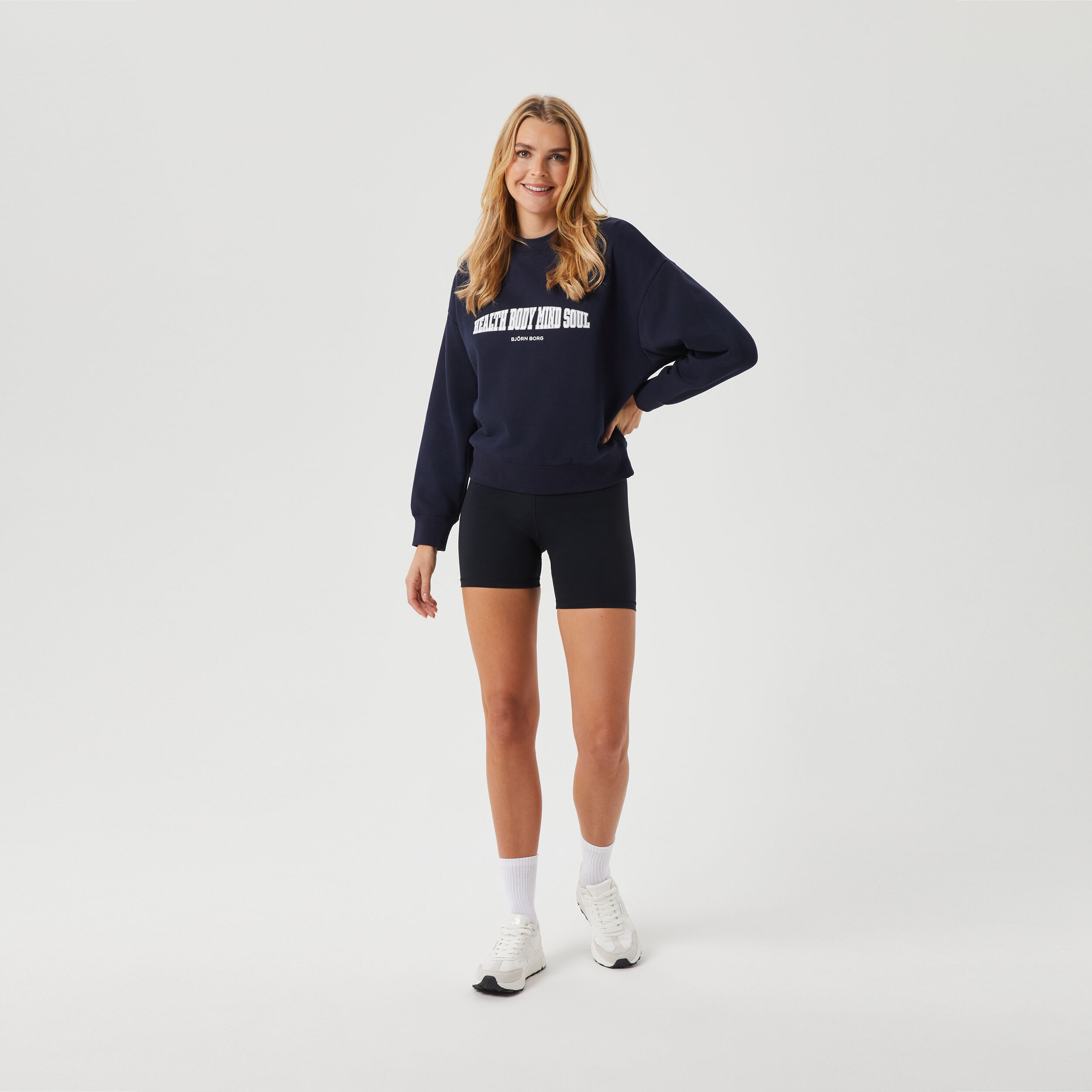 Ace Boyfriend Crew T-Shirt Damen - Dunkelblau