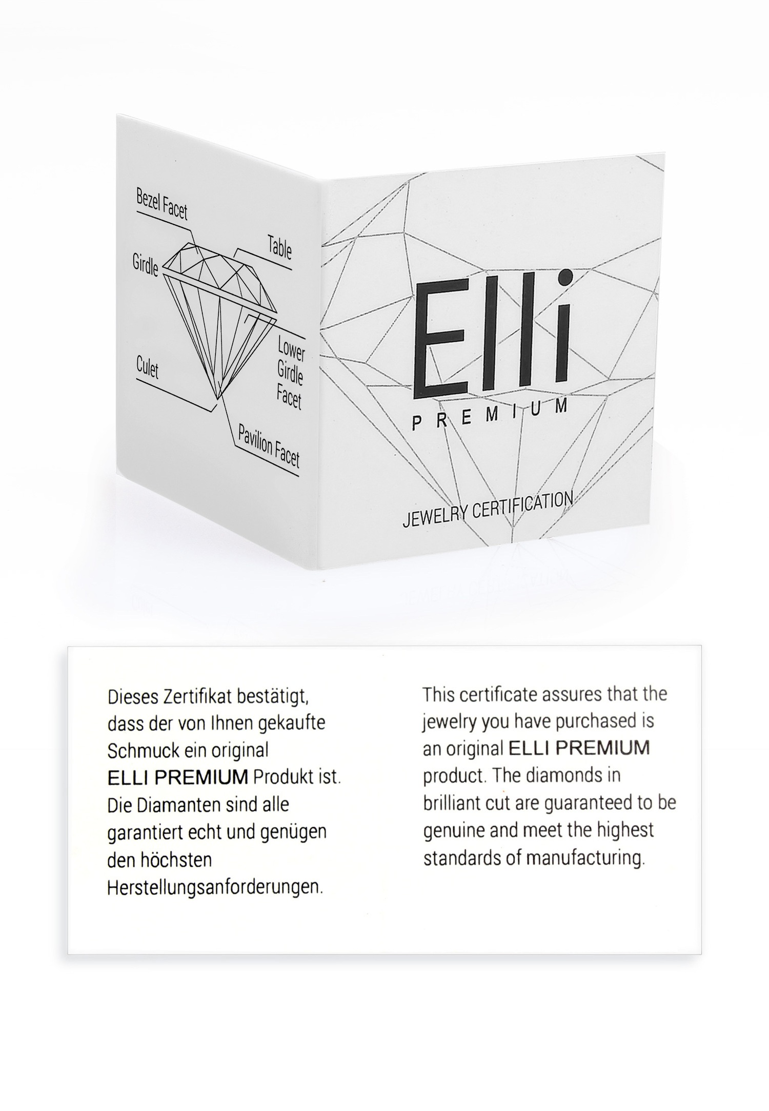 Elli DIAMONDS moteriškas auskaras su širdies simboliu ir deimantu (0,04 ct.) iš 925 prabos sidabro