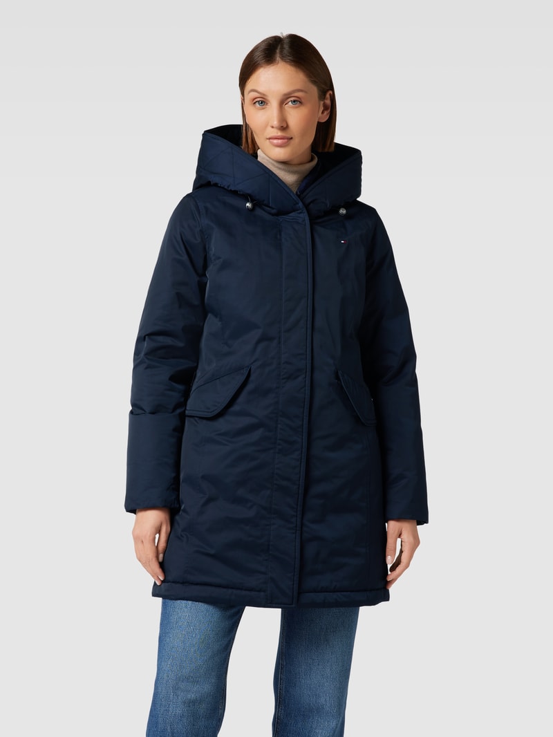 Funktionsjacke mit Kapuze in marineblau