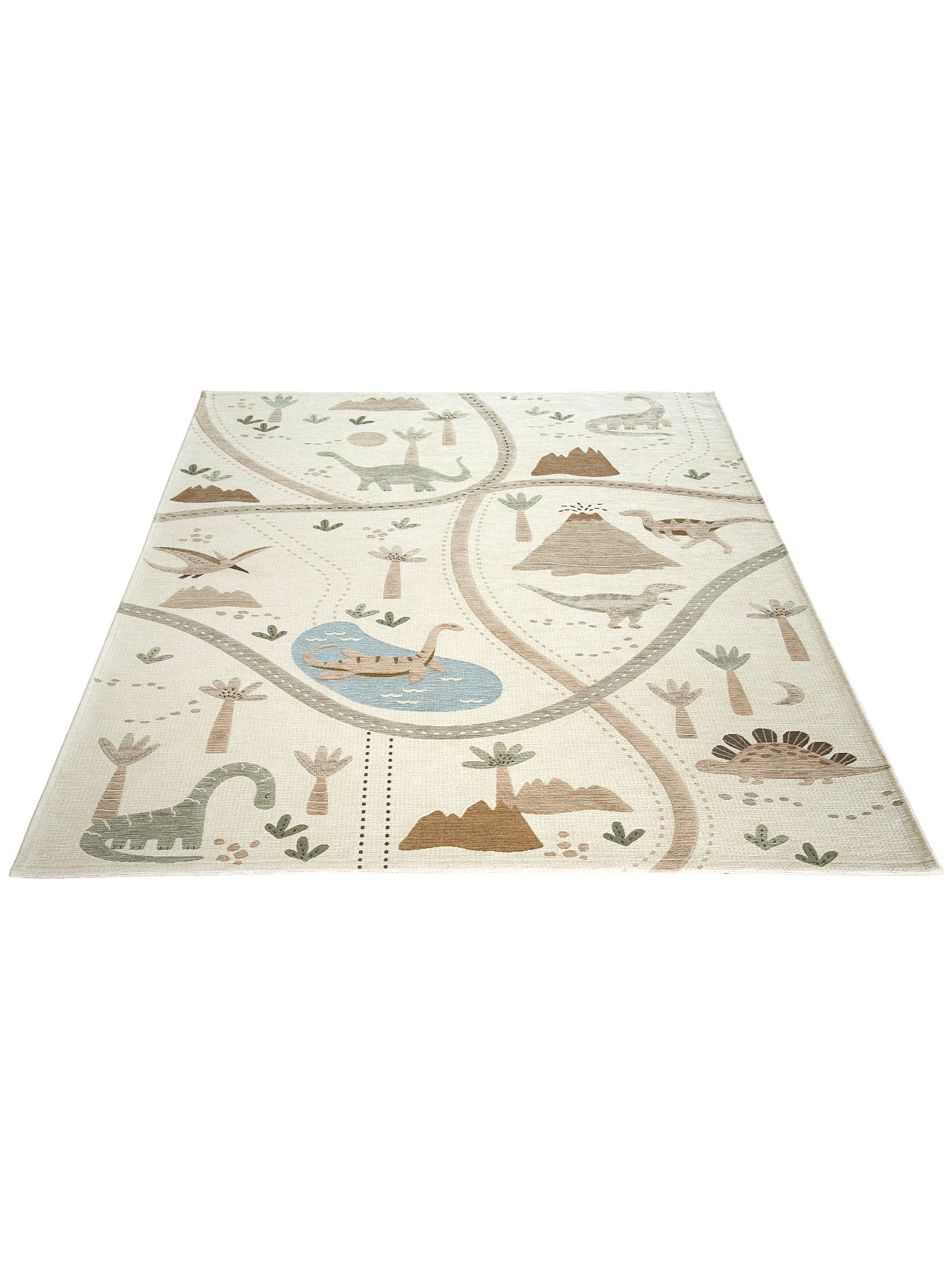 Happy Dino Kinder-Teppich, Ivory