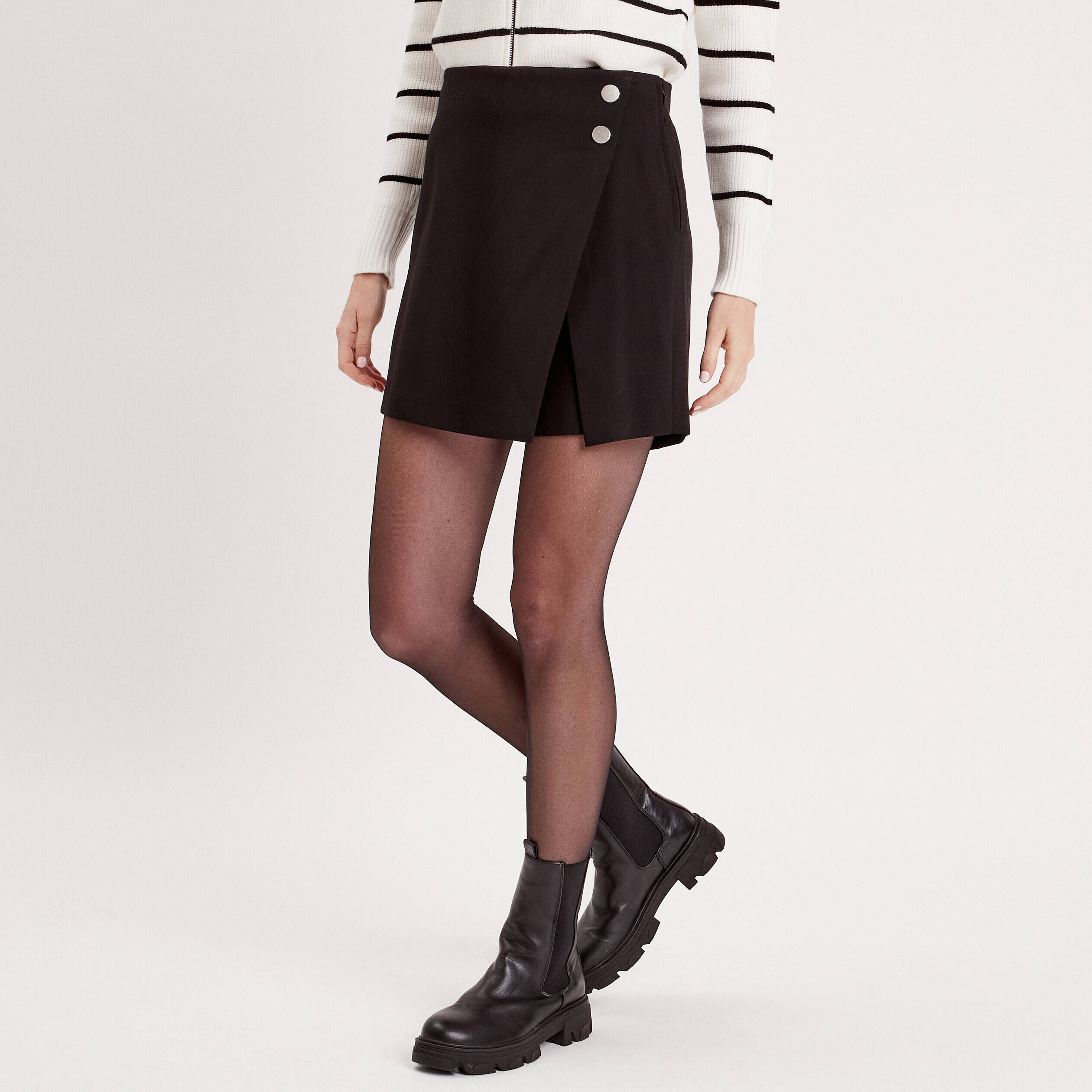 Jupe-short évasée noir femme | Cache Cache