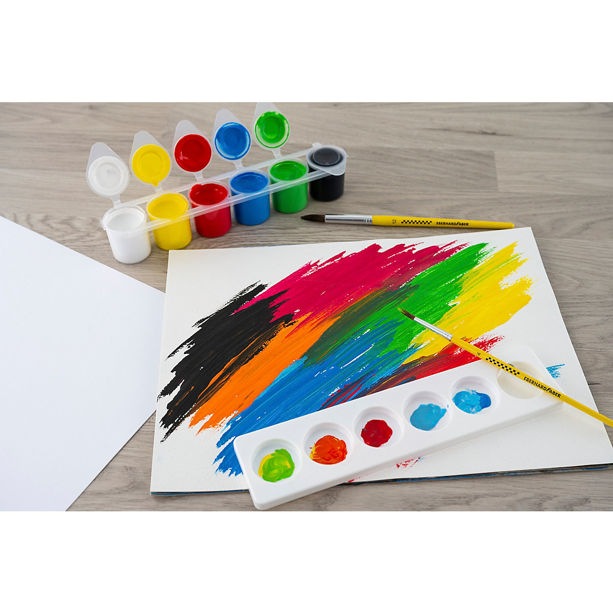 Schulmalfarben, 6 x 25 ml inkl. Mischpalette