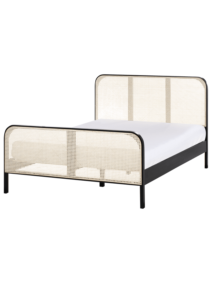 Beliani Doppelbett GONFARON in Schwarz/Braun - (W) 146 x (H) 108 x (L) 209 cm günstig kaufen onesize