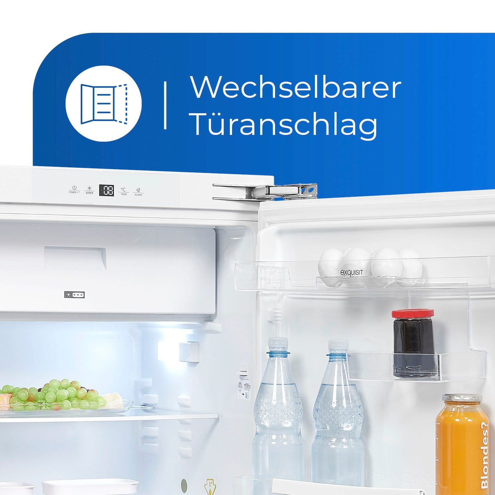 exquisit Einbaukühlschrank UKS130-4-FE-010E, 82,3 cm hoch, 59,5 cm breit