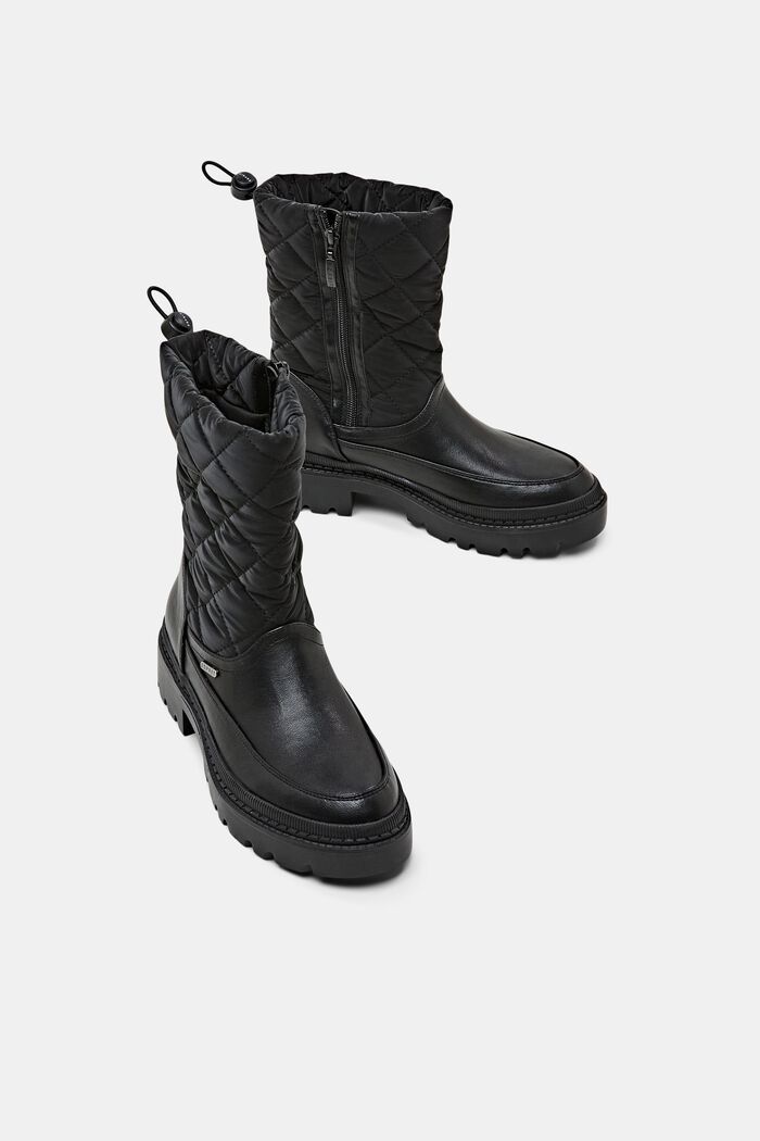 Wattierte Boots in Lederoptik
