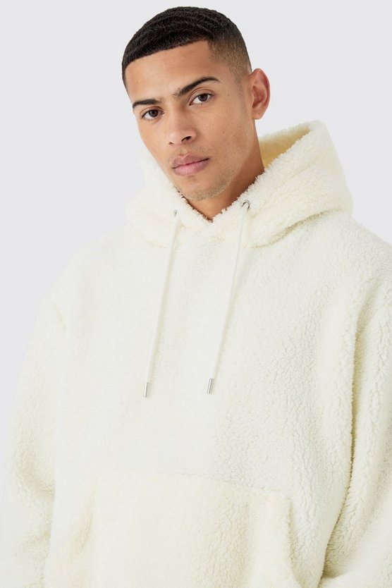 Kastiger Oversize Borg-Hoodie