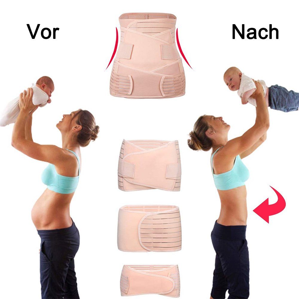 Einemgeld Schwangerschaftsgürtel Damen Postpartal Hüftgürtel, Rückbildungsgürtel nach Geburt, Hautfarbe
