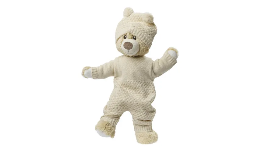 Heless - Puppen-Strickstrampler aus 100 % Bio-Baumwolle, ecru, Gr. 28-35 cm