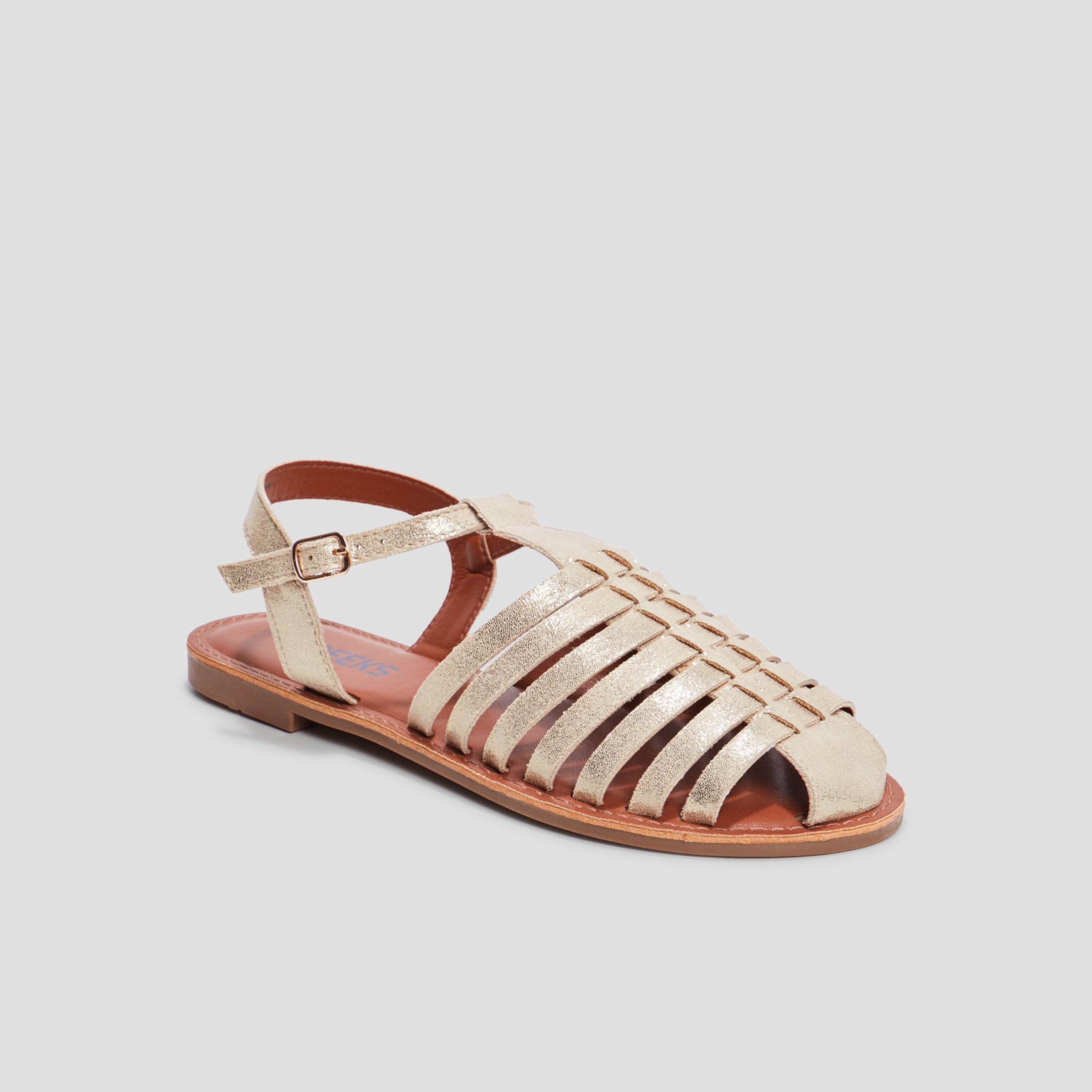Sandales multibrides Creeks jaune or femme | La Halle