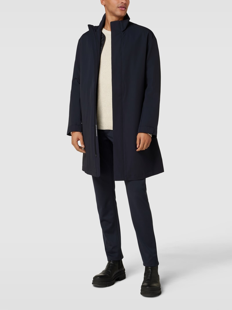 Mantel mit Stehkragen Modell 'Travel Standup Trench' in marineblau