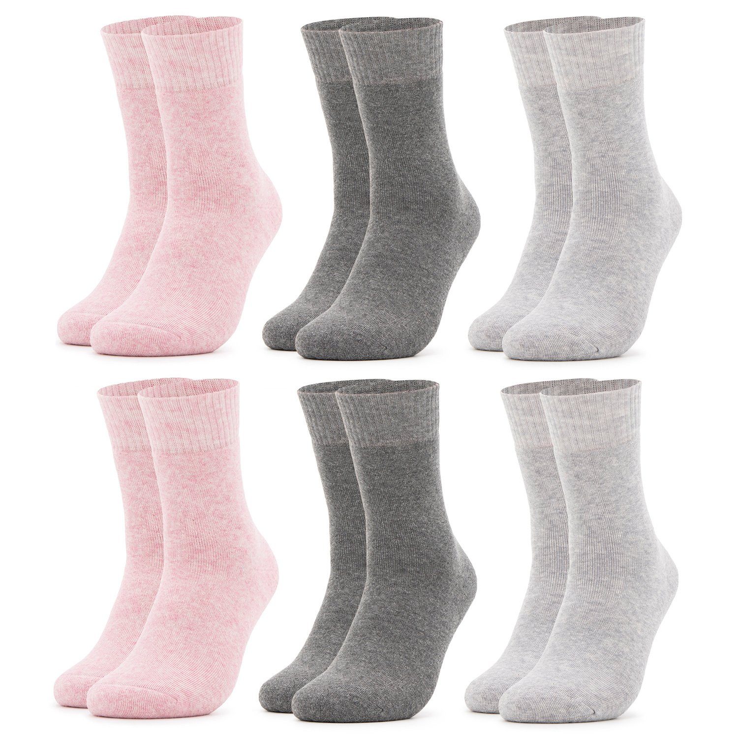 OCCULTO Freizeitsocken Damen Warme Kuschelsocken 6er Pack (Modell: Smilla) (6-Paar)