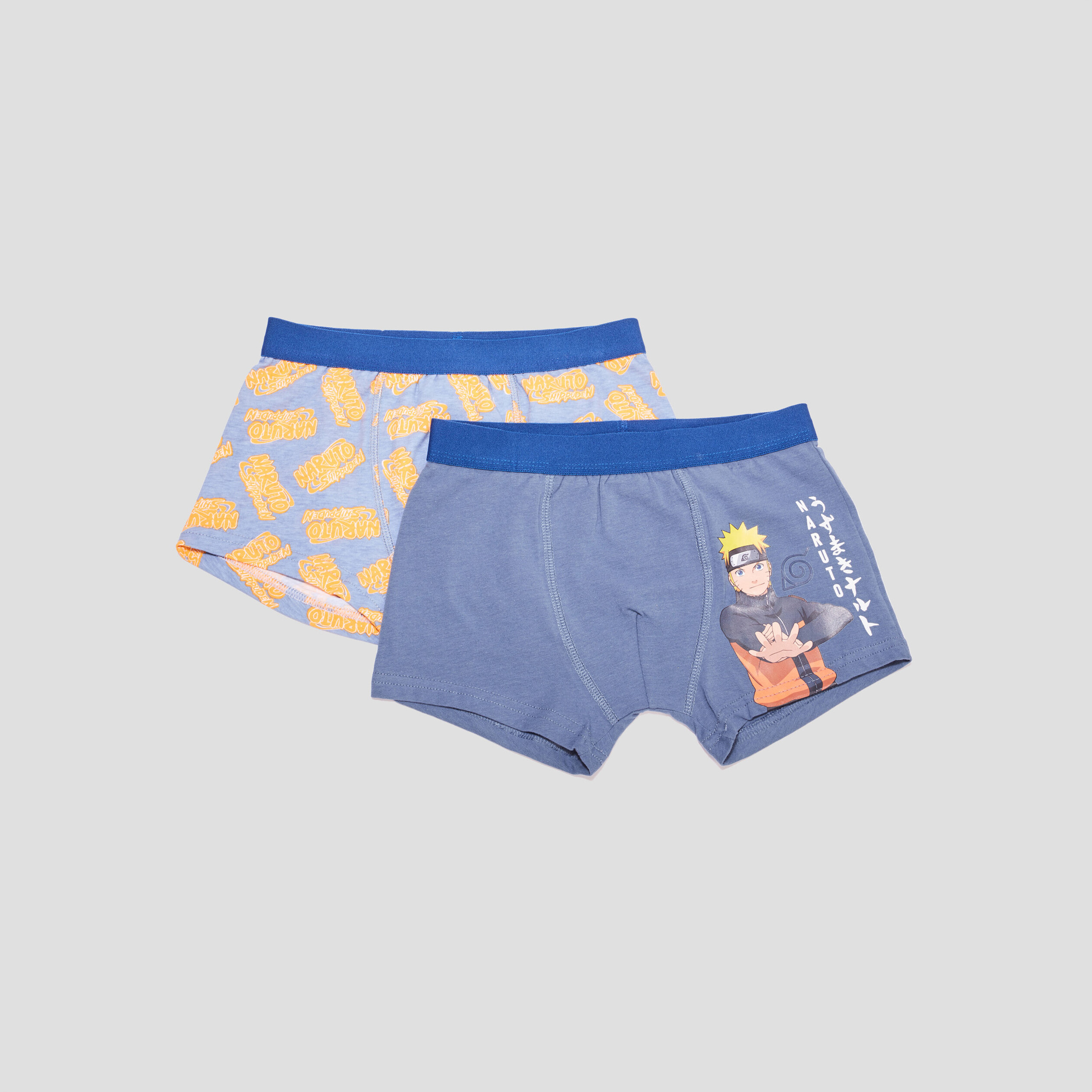 Lot 2 boxers coton Naruto bleu garçon | La Halle