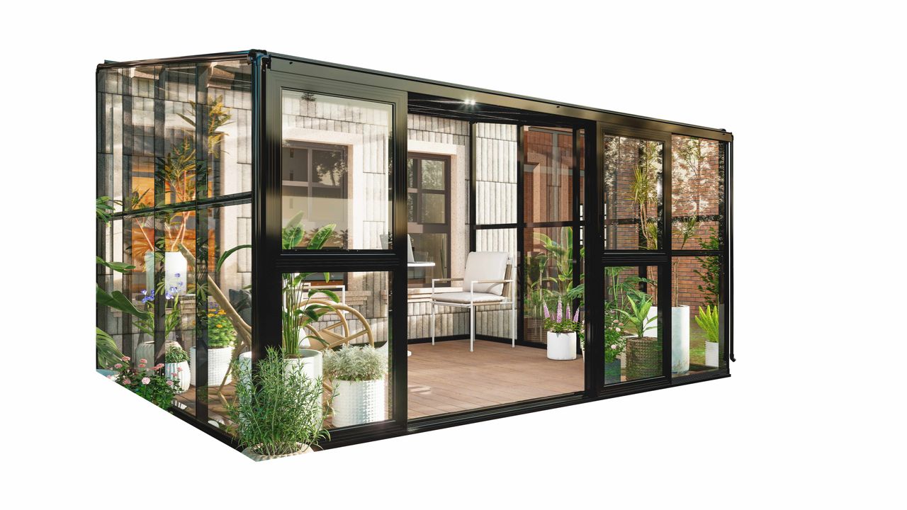 HC Home & Living Wintergarten mit Schiebtüren ,Terrassendach Veranda, ca. 320 x 392 x 250 cm