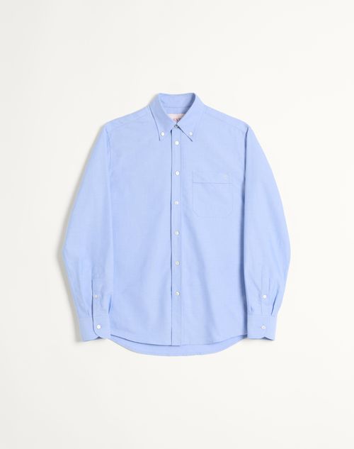Katoenen shirt met V-logo borduurwerk