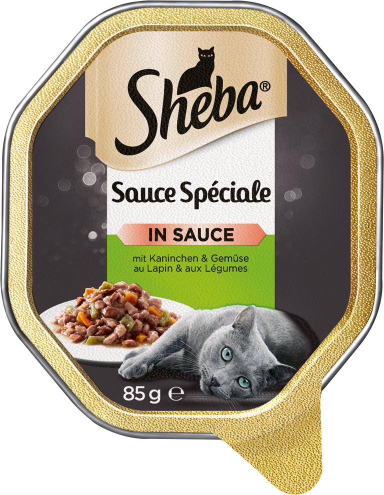 Sheba Nassfutter Sheba Sauce Spéciale 22x85g mit Kaninchen & Gemüse, in Sauce