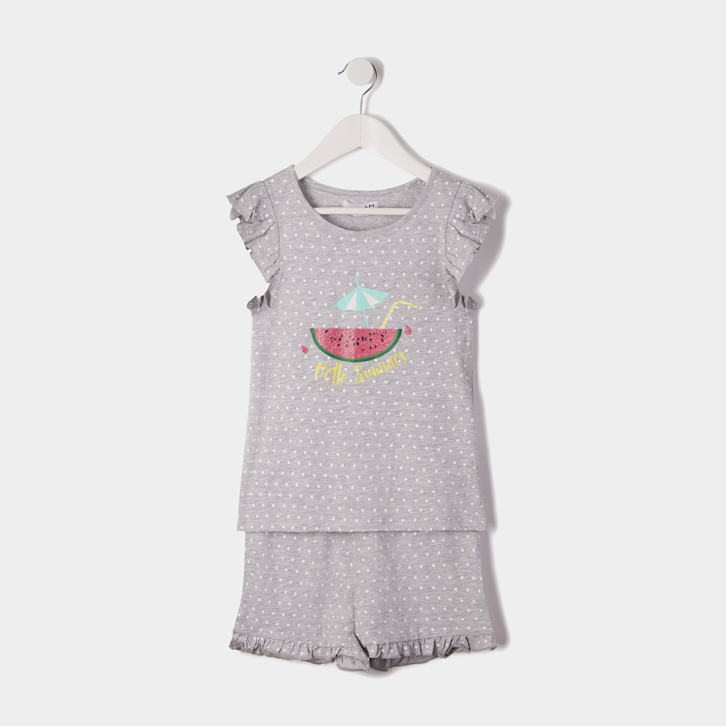 Ensemble de pyjama gris clair fille | La Halle
